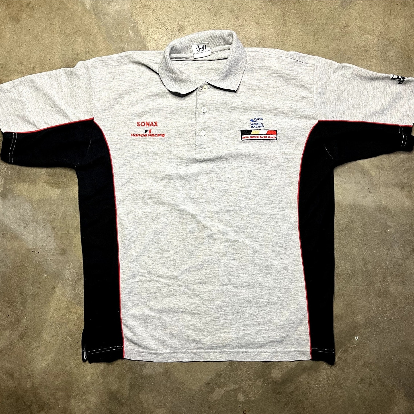 Benson Hedges Polo Mens L Gray Honda F1 Racing Pit Crew Shirt Benson Hedges Polo Mens L Gray Honda F1 Racing Pit Crew Shirt